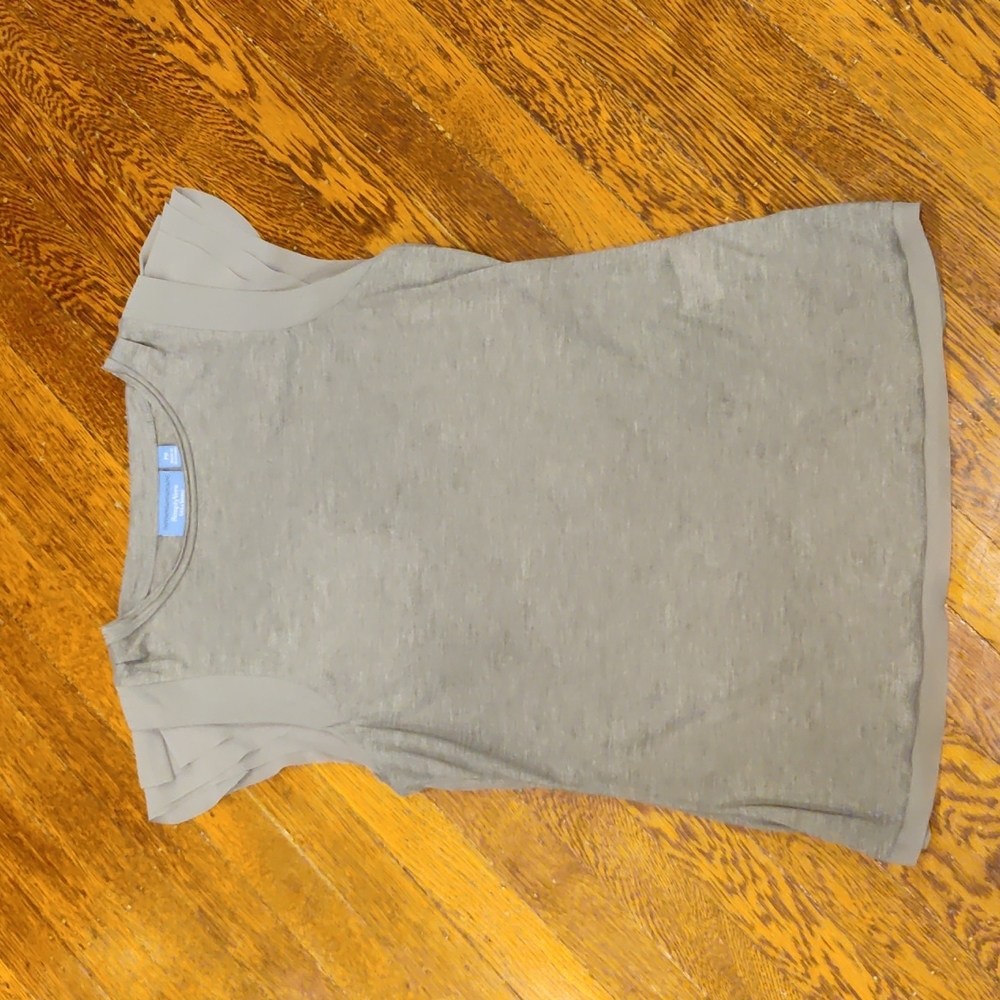 Simply Vera Wang Grey Ruffle Sleeve Tank Size PS